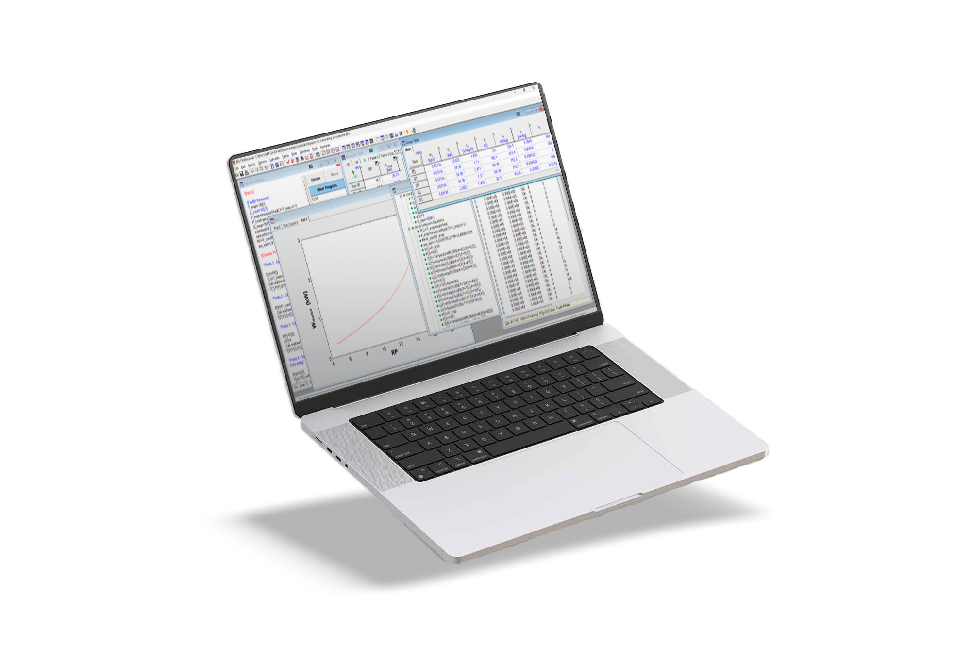 Notebook exibindo ambiente de simulação técnica em EES.